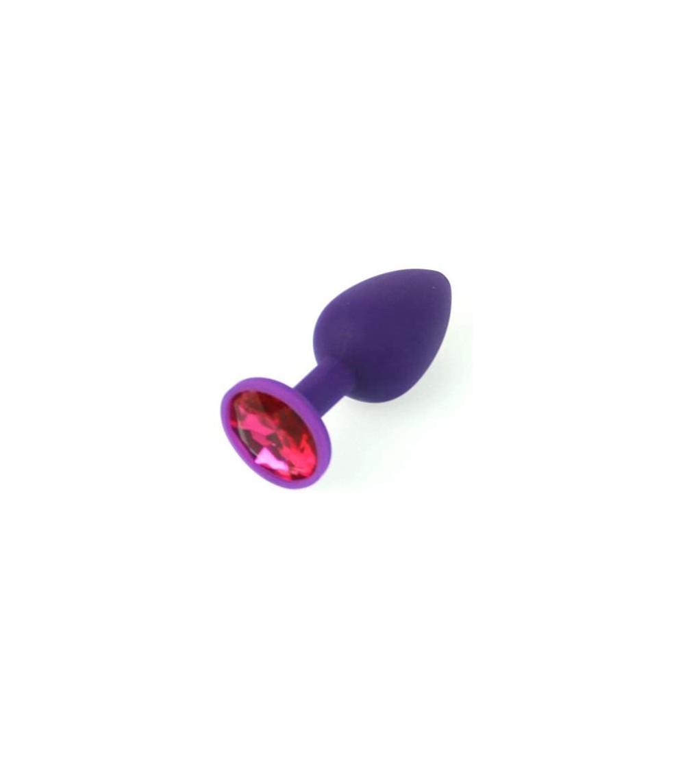 Anal Sex Toys Small Purple Silicone Jewel Butt Plug Fuchsia Jewel Sex Fetish BDSM Gear USA - Fuchsia - C911NEWV95X $13.00