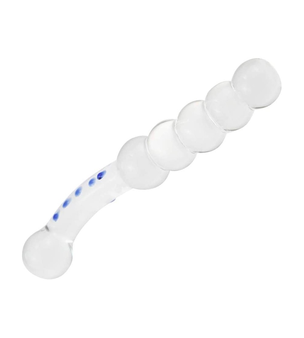 Dildos Glass G-spot Dildo- Crystal Anal Beads Pleasure Wand Butt Plug Vaginal Stimulator Personal Masturbation for Anal Play ...