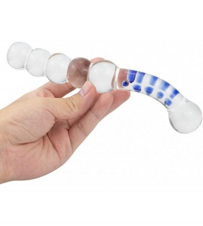 Dildos Glass G-spot Dildo- Crystal Anal Beads Pleasure Wand Butt Plug Vaginal Stimulator Personal Masturbation for Anal Play ...