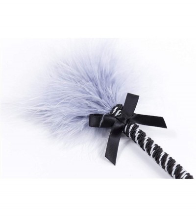 Paddles, Whips & Ticklers Fetish Feathers Teasing Toys Ostrich Feather Wrapped Rope Pole Props - Light Grey - CK18XD4ARA7 $9.51