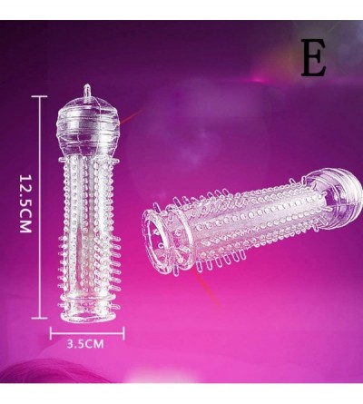 Pumps & Enlargers Reusable Condom Textured Extender Sleeve Penis Cover Cock Ring Dildo Condom A - CQ19EUSR5NG $8.25