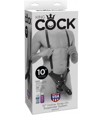 Dildos King Cock 10" Hollow Strap-on Suspender System - CC12MWWIUHK $35.54