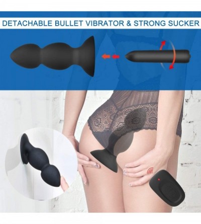 Vibrators Butt Plug Set with Bullet Vibrator- Pack of 2 Anal Plug Training Kit with Remote Controlled 16 Speeds- G-Spot Vibra...