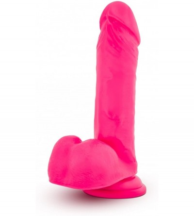 Vibrators 8" Satin Smooth Silicone Realistic Premium Quality Dildo (Hot Pink) - Hot Pink - CM12N4486B1 $27.69