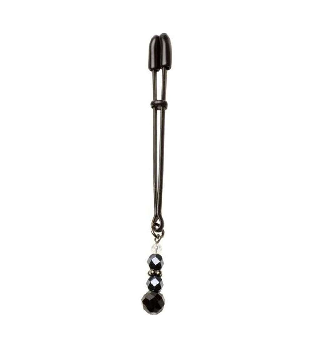 Vibrators Black Beaded Clit Clamp with Tweezer Tip- Black - Black - C31139EONCR $12.46