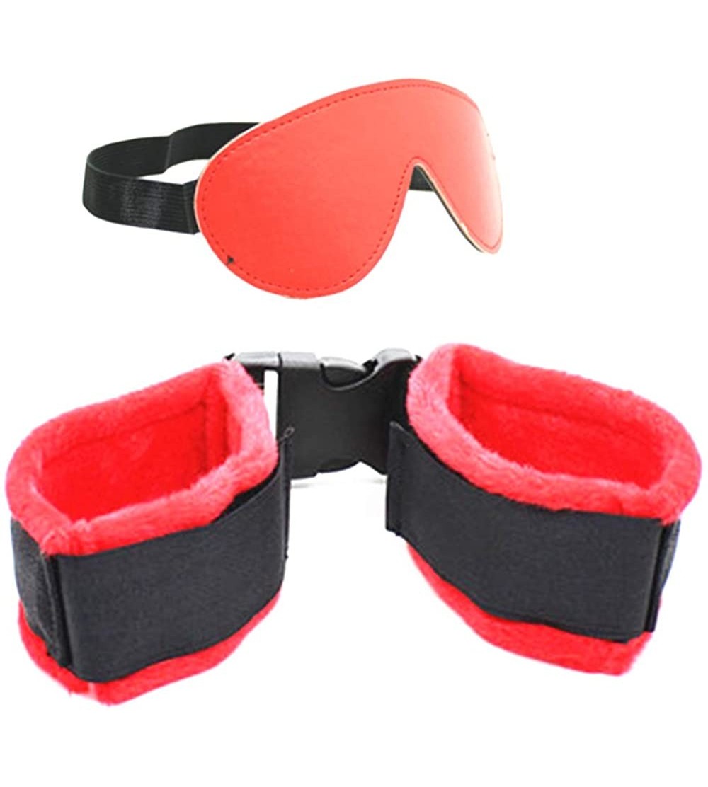Blindfolds Black Red Handcuffs and Blindfold for Women Cosplay - C91992HAKQC $18.40
