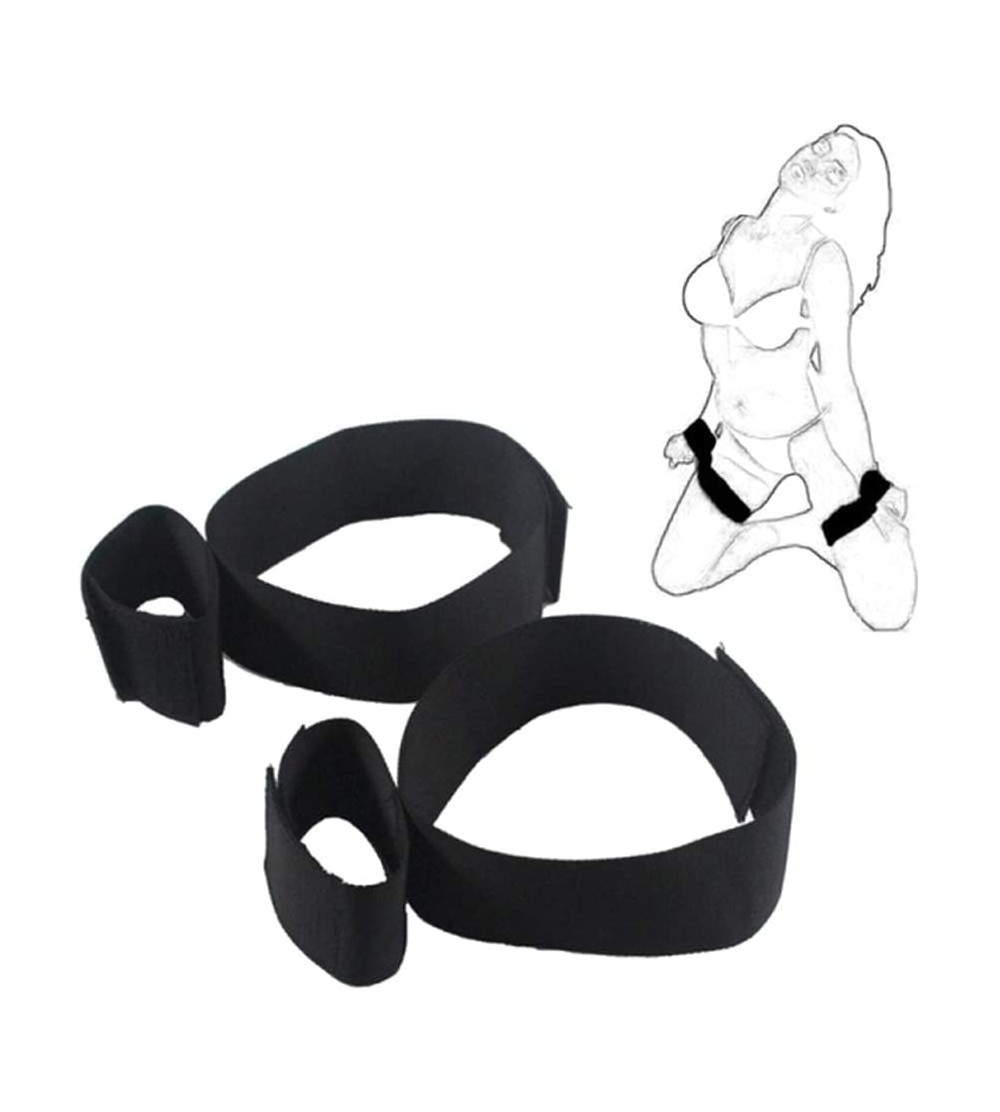 Restraints 2Pcs Nylon Foot Handcuffs Thigh Restraints Bondage Straps Flirt SM Kit Sex Toys for Adults Couples Black - Black -...