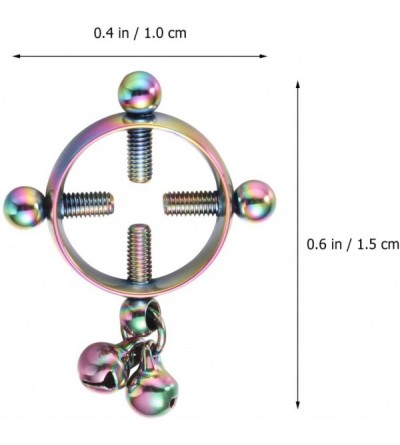 Nipple Toys 2PCS Stainless Steel Nipple Clamps Non-Piercing Nipple Clip Flirting Toy for Lover (Colorful) - Color - C019I30Q0...