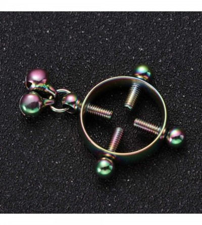 Nipple Toys 2PCS Stainless Steel Nipple Clamps Non-Piercing Nipple Clip Flirting Toy for Lover (Colorful) - Color - C019I30Q0...