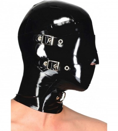 Blindfolds Latex Hood Rubber Full Face Blinder Detachable Cover Eye Mouth Mask Customized 0.4MM - CG18T2DQQ3G $32.17