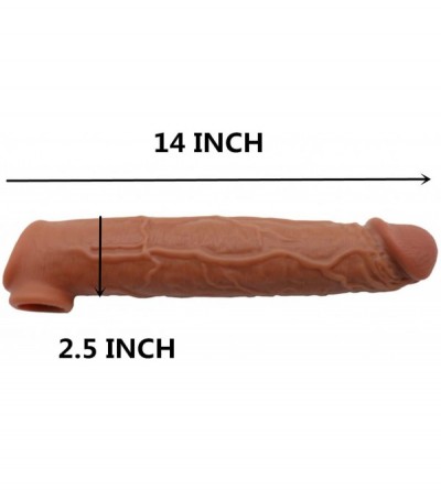 Pumps & Enlargers 2020 Extra Large 14 Inch Brown Silicone Pên?ís Sleeve for Men Large Extension Cóndom Thick and Big Extra La...