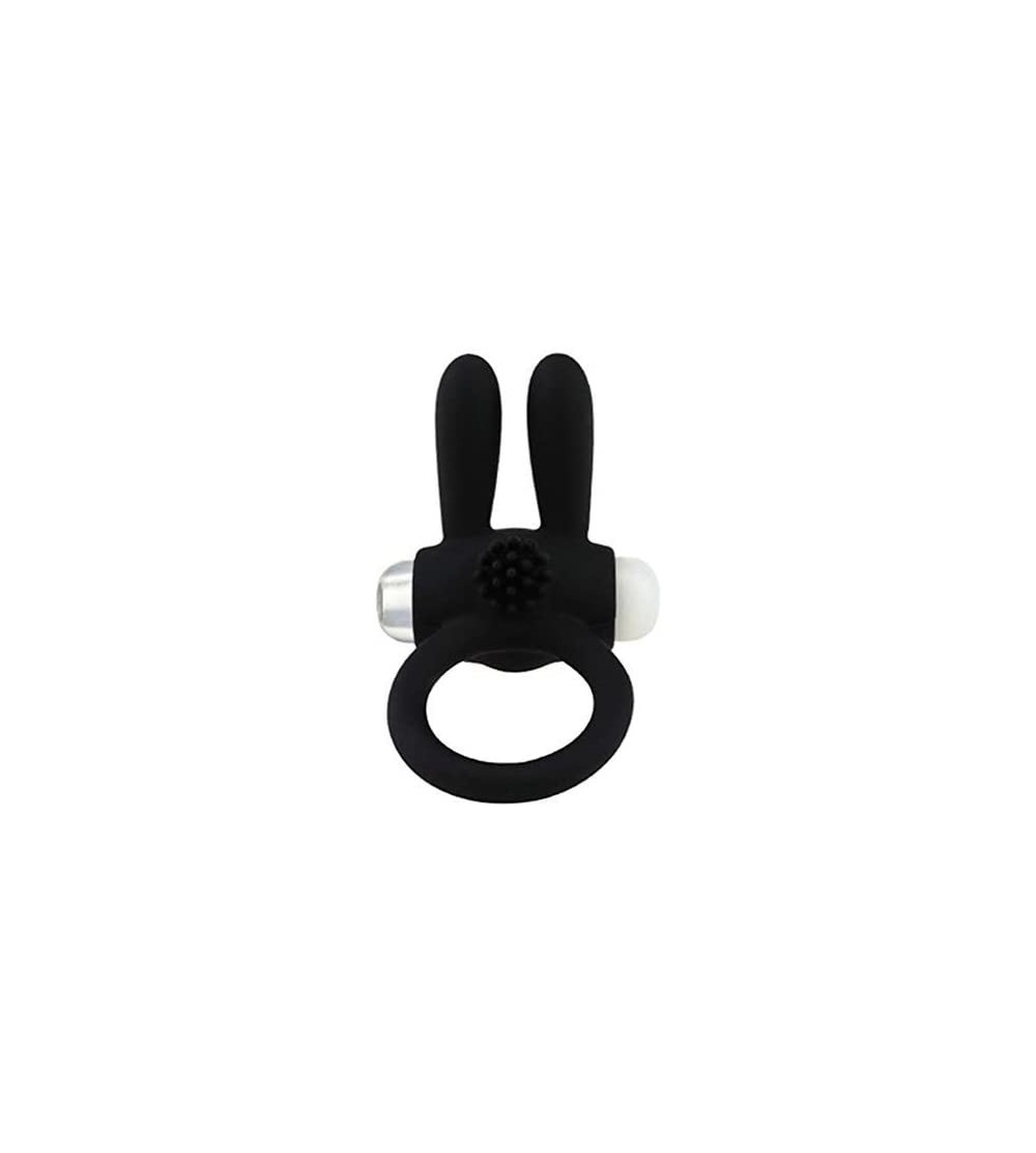 Vibrators Butterfly Bunny Vi-Bra-ting Lock Ring - Black - C0193L0EUKX $7.16