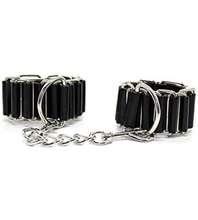 Paddles, Whips & Ticklers Leather Handcuffs with Long Feather Tickler Paddle Cosplay Women - Black3 - CJ1992GU0UC $17.49