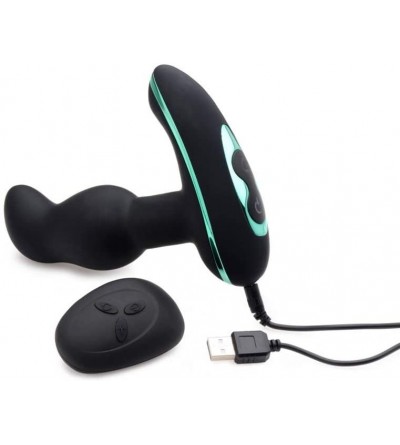 Anal Sex Toys Rimsation 7X Silicone Prostate Vibrator with Rotating Beads- Black - C3186UGOO0I $46.33