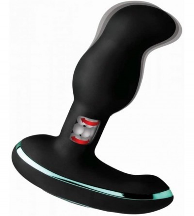 Anal Sex Toys Rimsation 7X Silicone Prostate Vibrator with Rotating Beads- Black - C3186UGOO0I $46.33