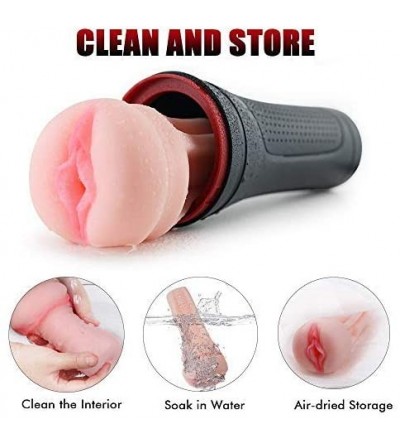 Male Masturbators Male Masturbator Cup with Vibrator Detachable Pocket Pussy Sex Toys for Male- Realistic Textured Vagina Str...