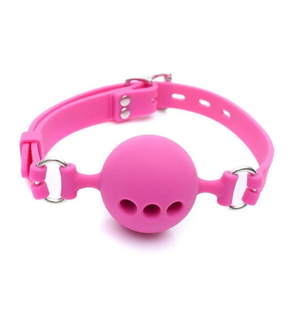 Gags & Muzzles Silicone Breathable Ball Gag for Adult Bondage Restraints Sex Play (Pink- 1.5in Ball) - Pink - CJ18EDCKSYD $9.45