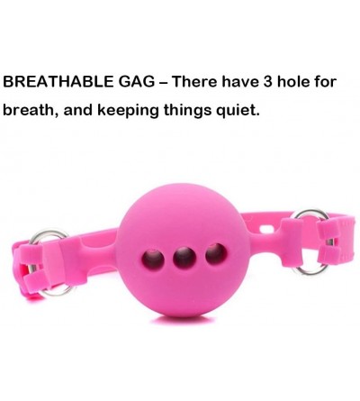 Gags & Muzzles Silicone Breathable Ball Gag for Adult Bondage Restraints Sex Play (Pink- 1.5in Ball) - Pink - CJ18EDCKSYD $9.45