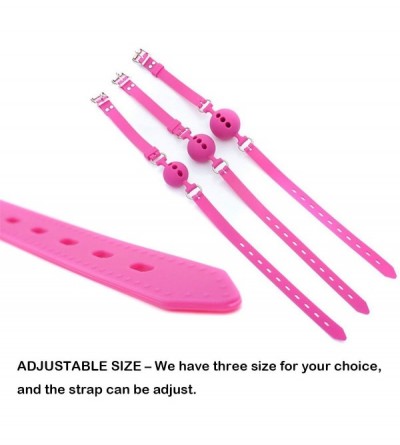 Gags & Muzzles Silicone Breathable Ball Gag for Adult Bondage Restraints Sex Play (Pink- 1.5in Ball) - Pink - CJ18EDCKSYD $9.45