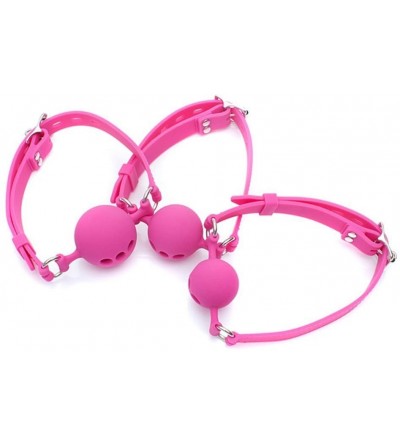 Gags & Muzzles Silicone Breathable Ball Gag for Adult Bondage Restraints Sex Play (Pink- 1.5in Ball) - Pink - CJ18EDCKSYD $9.45