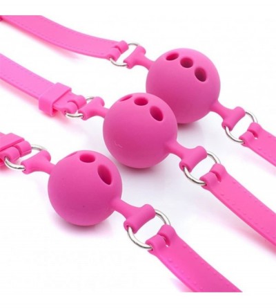 Gags & Muzzles Silicone Breathable Ball Gag for Adult Bondage Restraints Sex Play (Pink- 1.5in Ball) - Pink - CJ18EDCKSYD $9.45