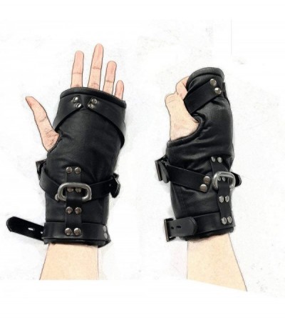 Restraints Leather Hand Foot Hanging Extremely Bondage Set with Stainless Steel Ring- Restraint System with Wrist Restraints/...