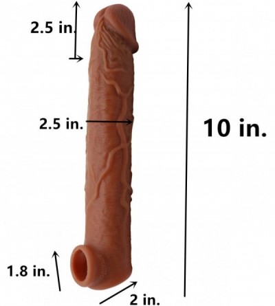 Pumps & Enlargers 2020 Extra Large 10 Inch Silicone Pên?ís Sleeve XL Brown Extension Cóndom Thick and Big Private Post - CB19...